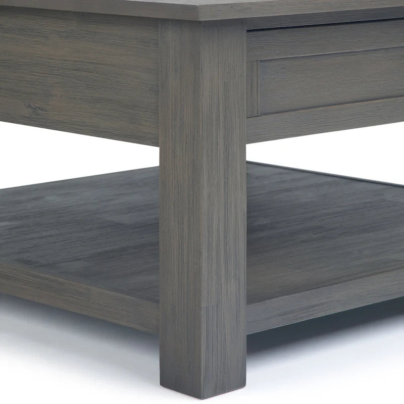 WYNDENHALL Garret Table Basse Carrée Rustique en Bois d'Acacia Massif de 38 po de Large - 38 L x 38 P x 19 H
