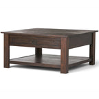 WYNDENHALL Garret Table Basse Carrée Rustique en Bois d'Acacia Massif de 38 po de Large - 38 L x 38 P x 19 H