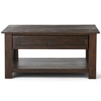 WYNDENHALL Garret Table Basse Carrée Rustique en Bois d'Acacia Massif de 38 po de Large - 38 L x 38 P x 19 H