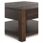 WYNDENHALL Garret Table Basse Carrée Rustique en Bois d'Acacia Massif de 38 po de Large - 38 L x 38 P x 19 H