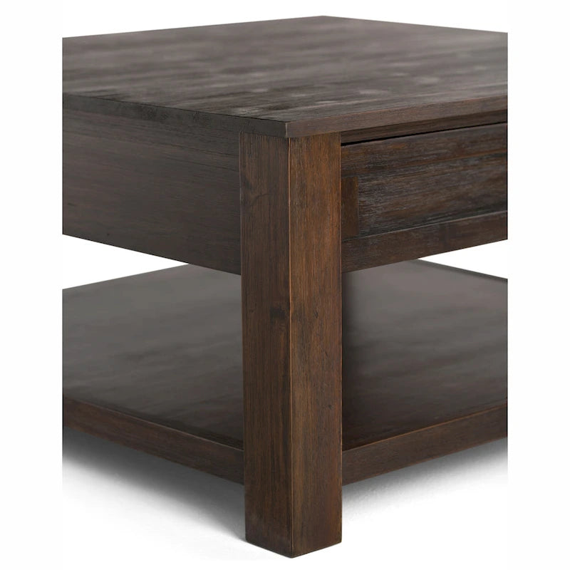 WYNDENHALL Garret Table Basse Carrée Rustique en Bois d'Acacia Massif de 38 po de Large - 38 L x 38 P x 19 H