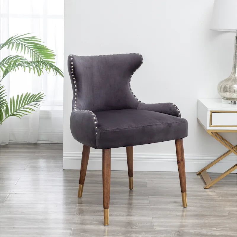 Fauteuil d'appoint en velours de style moderne du milieu du siècle Lindale de Roundhill Furniture