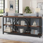 Console extra longue de 180 cm avec 3 étagères de rangement en bois