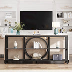 Console extra longue de 180 cm avec 3 étagères de rangement en bois