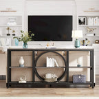 Console extra longue de 180 cm avec 3 étagères de rangement en bois