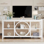 Console extra longue de 180 cm avec 3 étagères de rangement en bois