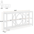 Console extra longue de 180 cm avec 3 étagères de rangement en bois