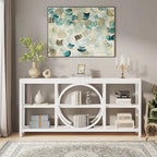 Console extra longue de 180 cm avec 3 étagères de rangement en bois