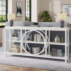 Console extra longue de 180 cm avec 3 étagères de rangement en bois