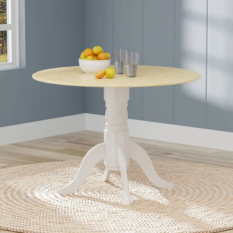 Table à manger avec piètement double à abattants, 42 po.