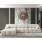 Grand canapé d'angle modulaire moderne en velours