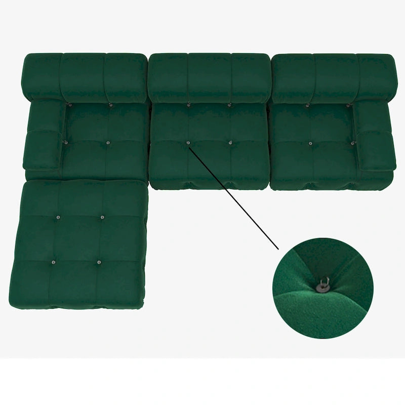 Grand canapé d'angle modulaire moderne en velours