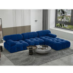 Grand canapé d'angle modulaire moderne en velours