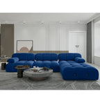 Grand canapé d'angle modulaire moderne en velours
