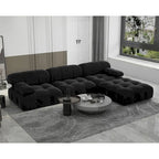 Grand canapé d'angle modulaire moderne en velours