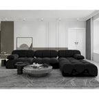Grand canapé d'angle modulaire moderne en velours