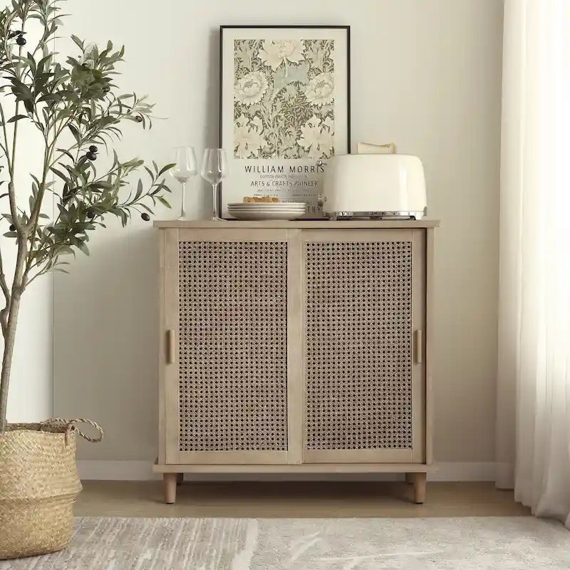 Meuble d'appoint en rotin tressé Art Leon