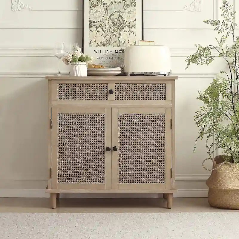 Meuble d'appoint en rotin tressé Art Leon