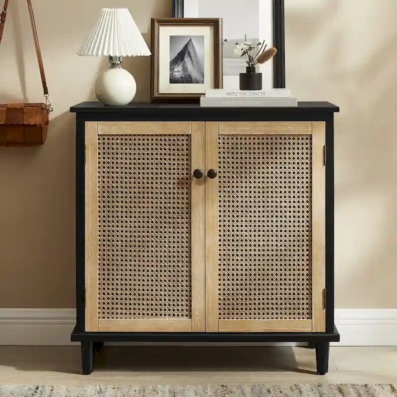 Meuble d'appoint en rotin tressé Art Leon