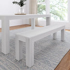 Banc de salle à manger moderne en bois massif à chevrons et poutres - 61