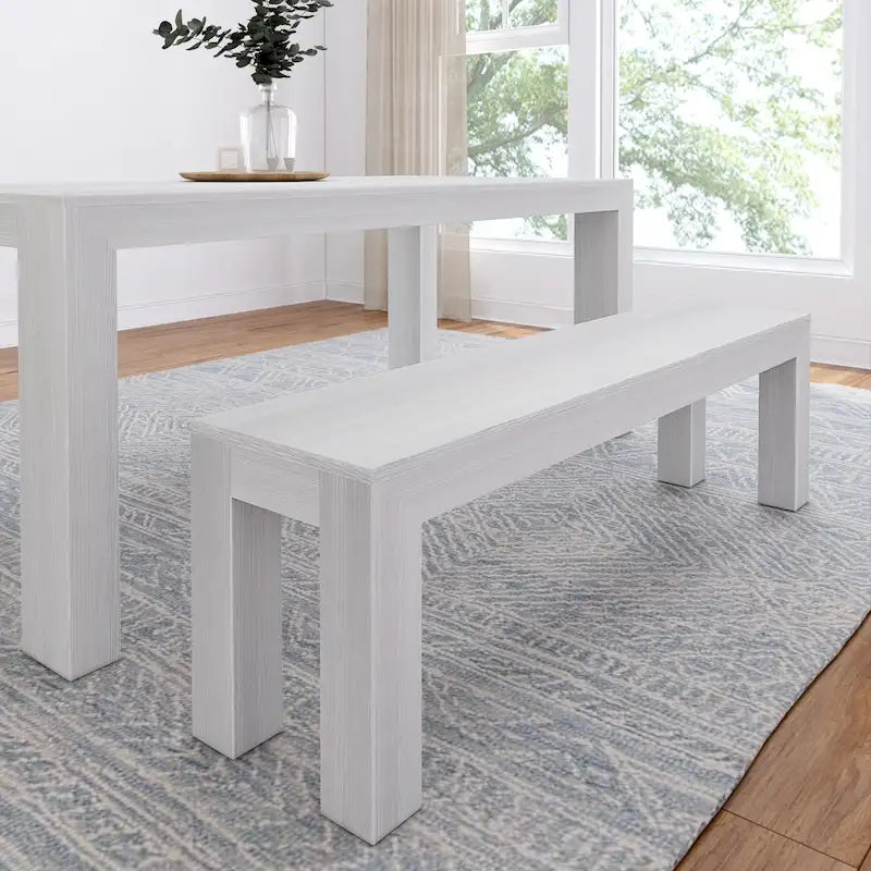 Banc de salle à manger moderne en bois massif à chevrons et poutres - 61