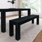Banc de salle à manger moderne en bois massif à chevrons et poutres - 61
