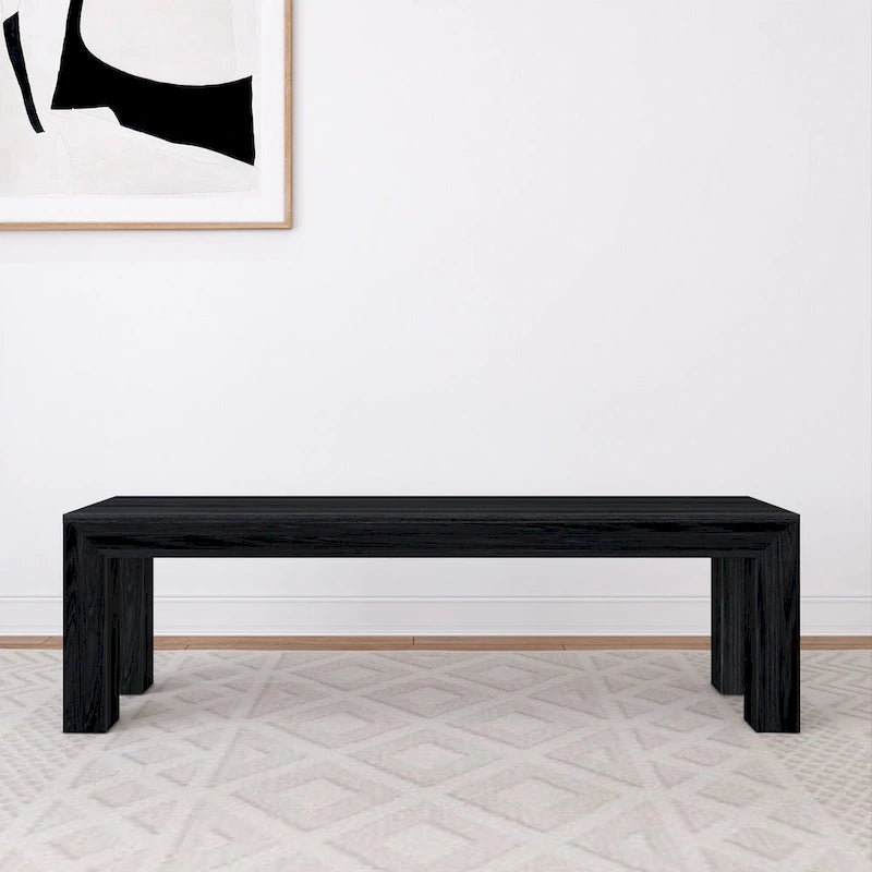 Banc de salle à manger moderne en bois massif à chevrons et poutres - 61