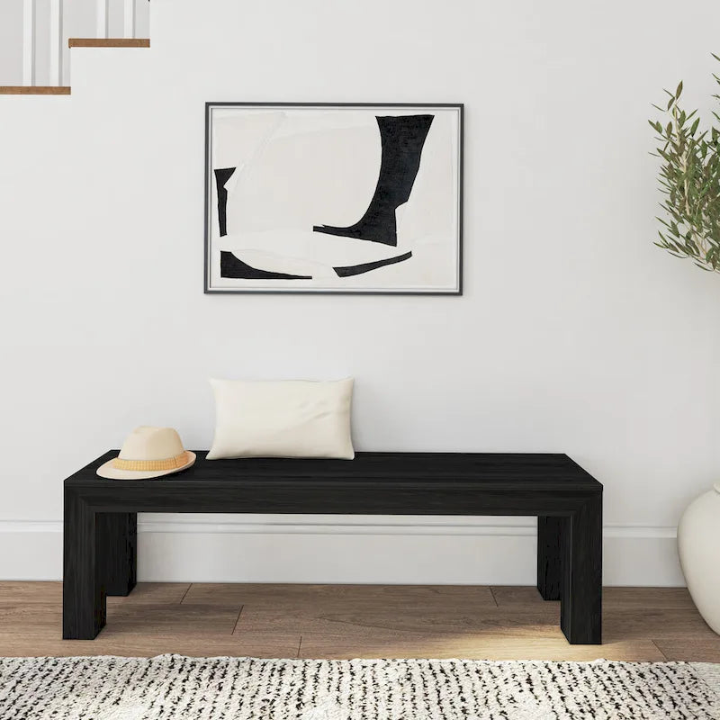 Banc de salle à manger moderne en bois massif à chevrons et poutres - 61