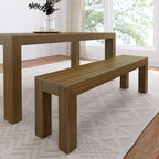 Banc de salle à manger moderne en bois massif à chevrons et poutres - 61