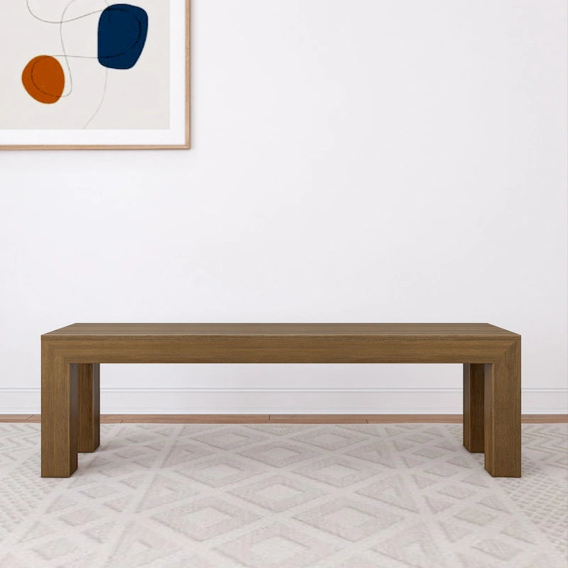 Banc de salle à manger moderne en bois massif à chevrons et poutres - 61