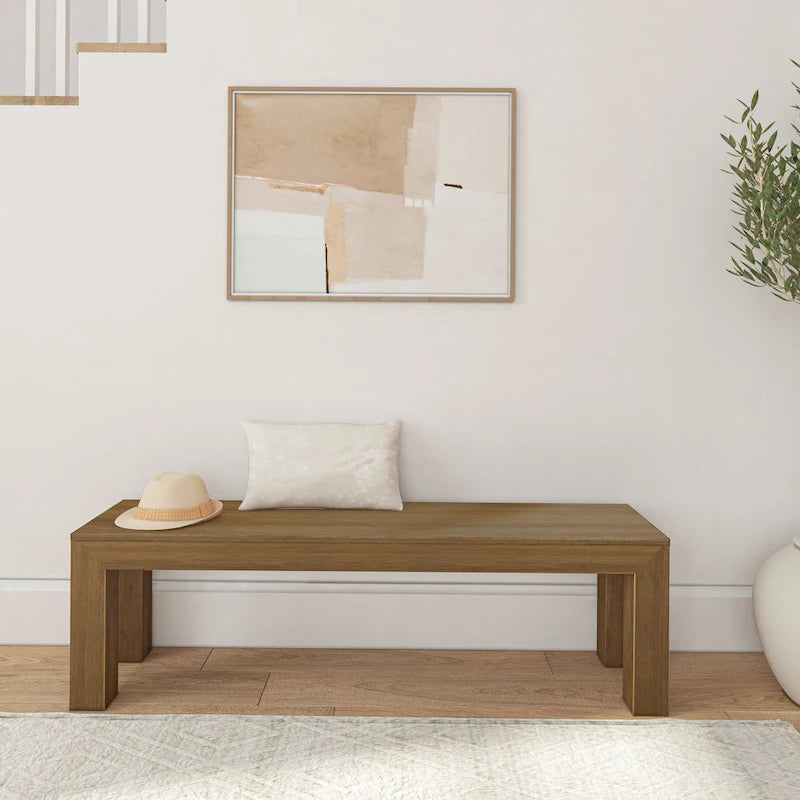 Banc de salle à manger moderne en bois massif à chevrons et poutres - 61