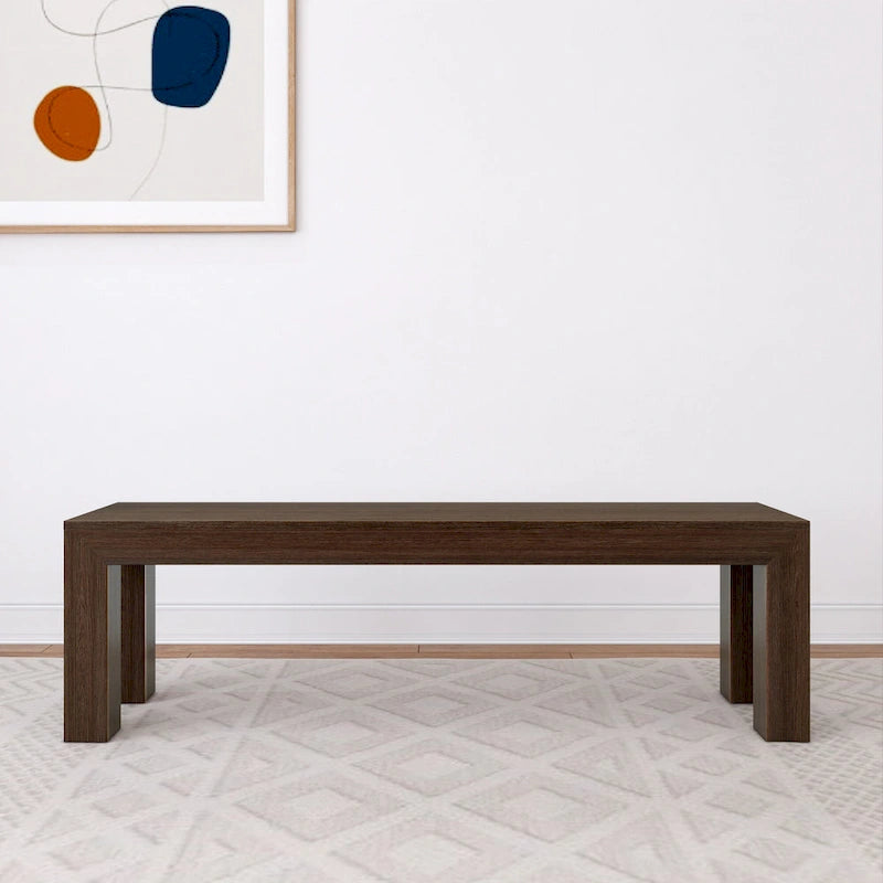 Banc de salle à manger moderne en bois massif à chevrons et poutres - 61