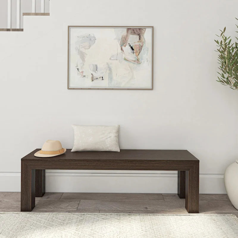 Banc de salle à manger moderne en bois massif à chevrons et poutres - 61