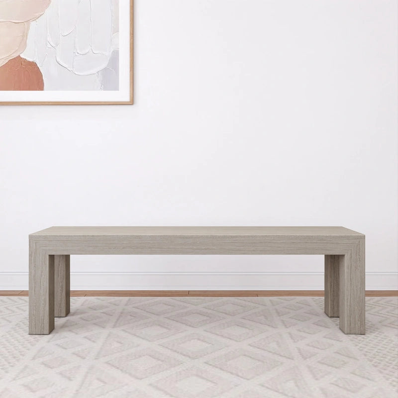 Banc de salle à manger moderne en bois massif à chevrons et poutres - 61