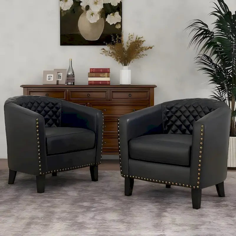 Fauteuil d'appoint moderne Axia 4 avec dossier en similicuir et pieds en bois