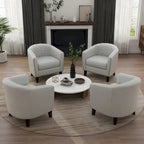 Fauteuil d'appoint moderne Axia 4 avec dossier en similicuir et pieds en bois