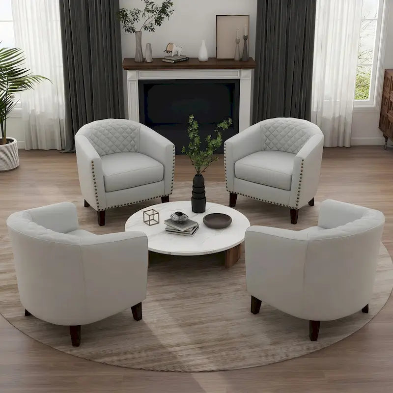 Fauteuil d'appoint moderne Axia 4 avec dossier en similicuir et pieds en bois