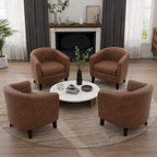 Fauteuil d'appoint moderne Axia 4 avec dossier en similicuir et pieds en bois