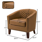 Fauteuil d'appoint moderne Axia 4 avec dossier en similicuir et pieds en bois