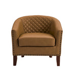 Fauteuil d'appoint moderne Axia 4 avec dossier en similicuir et pieds en bois