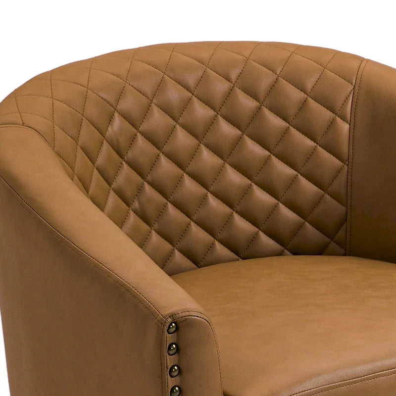 Fauteuil d'appoint moderne Axia 4 avec dossier en similicuir et pieds en bois