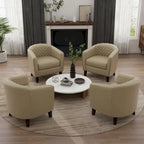 Fauteuil d'appoint moderne Axia 4 avec dossier en similicuir et pieds en bois