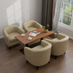 Fauteuil d'appoint moderne Axia 4 avec dossier en similicuir et pieds en bois