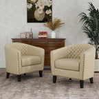 Fauteuil d'appoint moderne Axia 4 avec dossier en similicuir et pieds en bois