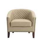 Fauteuil d'appoint moderne Axia 4 avec dossier en similicuir et pieds en bois