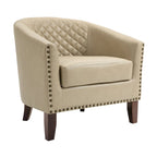 Fauteuil d'appoint moderne Axia 4 avec dossier en similicuir et pieds en bois