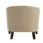 Fauteuil d'appoint moderne Axia 4 avec dossier en similicuir et pieds en bois