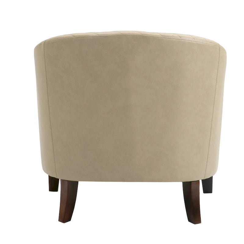 Fauteuil d'appoint moderne Axia 4 avec dossier en similicuir et pieds en bois