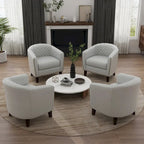 Fauteuil d'appoint moderne Axia 4 avec dossier en similicuir et pieds en bois