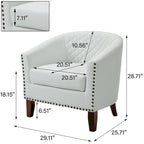 Fauteuil d'appoint moderne Axia 4 avec dossier en similicuir et pieds en bois